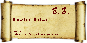 Baszler Balda névjegykártya